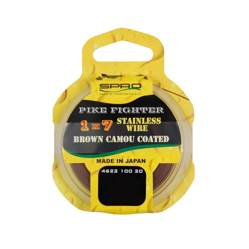 SPRO Pike Fighter 1x7 Coated Wire 0,45mm 13,6kg 20m Brown (0,58 € pro 1 m)