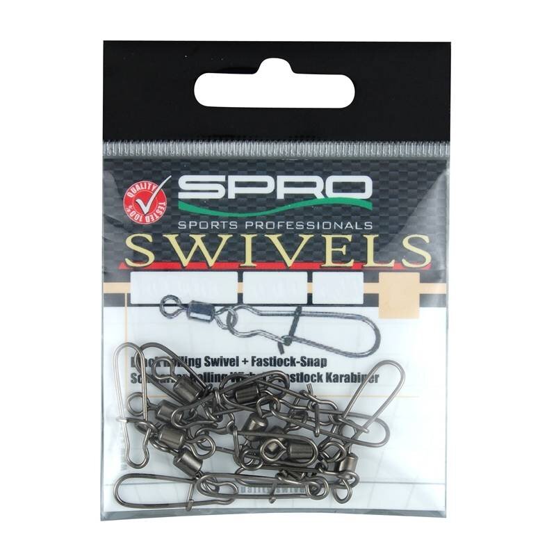 SPRO Rolling Wartel mit Fast Lock Snap Gr.2 42kg 10Stk. SPRO Rolling Wartel mit Fast Lock Snap Gr.2 42kg 10Stk.