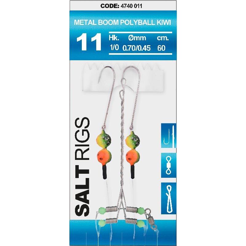 SPRO Salt Rig 11 Metal Boom Polyball Kiwi Gr.1/0 60cm 0,7mm 0,45mm