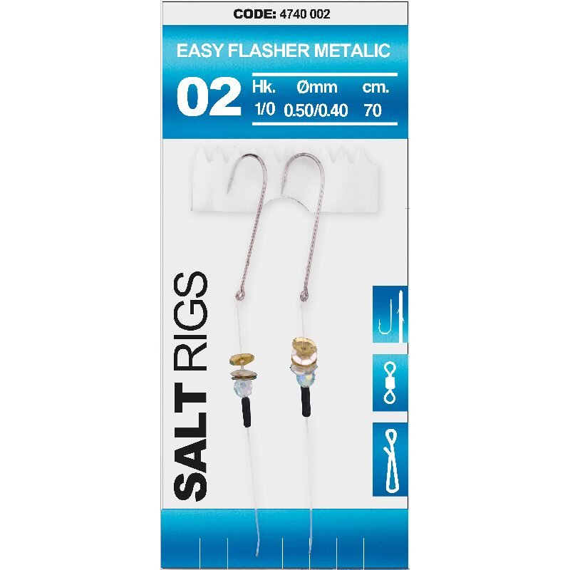 SPRO Salt Rig 2 Easy Flasher Metallic Gr.1/0 70cm 0,5mm 0,4mm SPRO Salt Rig 2 Easy Flasher Metallic Gr.1/0 70cm 0,5mm 0,4mm