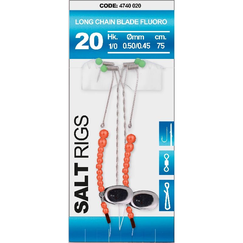 SPRO Salt Rig 20 Long Chain Blade Fluoro Gr.1/0 75cm 0,5mm 0,45mm