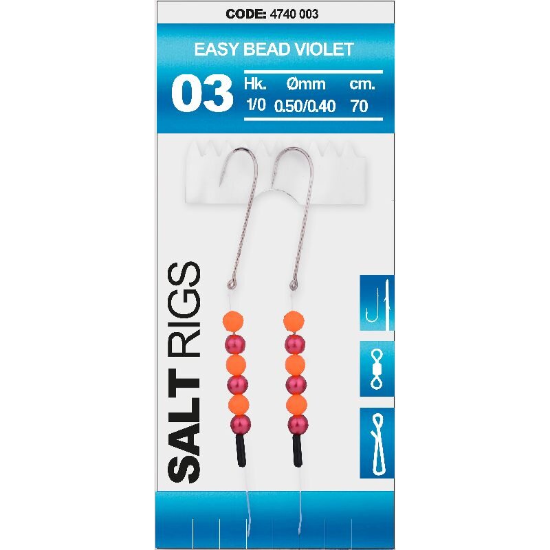 SPRO Salt Rig 3 Easy Bead Violet Gr.1/0 70cm 0,5mm 0,4mm SPRO Salt Rig 3 Easy Bead Violet Gr.1/0 70cm 0,5mm 0,4mm