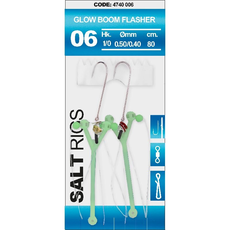 SPRO Salt Rig 6 Glow Boom Flasher Gr.1/0 80cm 0,5mm 0,4mm SPRO Salt Rig 6 Glow Boom Flasher Gr.1/0 80cm 0,5mm 0,4mm
