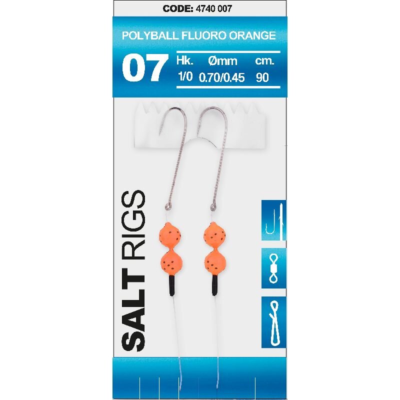 SPRO Salt Rig 7 Polyball Fluoro Orange Gr.1/0 90cm 0,7mm 0,45mm SPRO Salt Rig 7 Polyball Fluoro Orange Gr.1/0 90cm 0,7mm 0,45mm