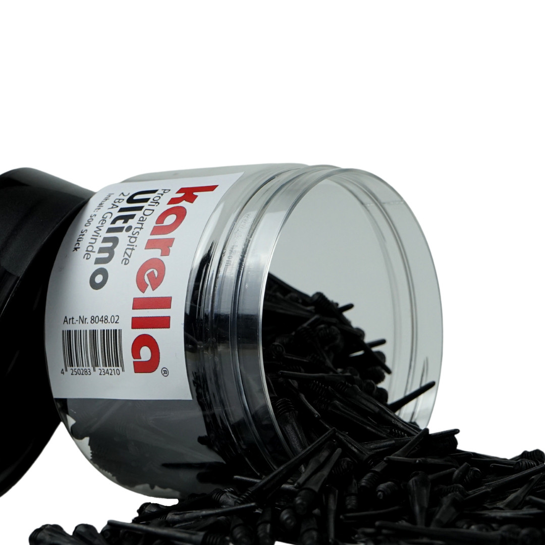 Softspitzen Karella Ultimo 500 St. in Dose 2BA Gewinde Schwarz Softspitzen Karella Ultimo 500 St. in Dose 2BA Gewinde Schwarz