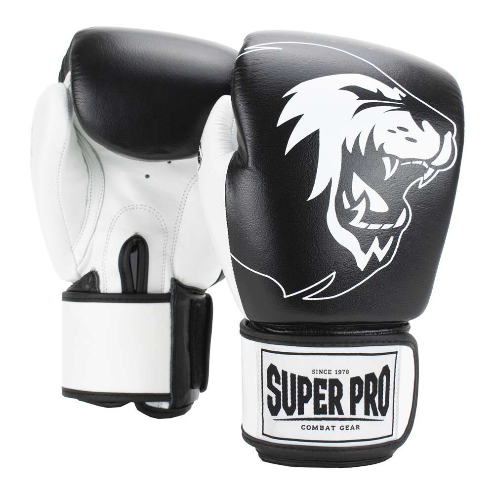 Super Pro Boxhandschuhe "Undisputed", Größe M, Schwarz-Weiß von Super Pro