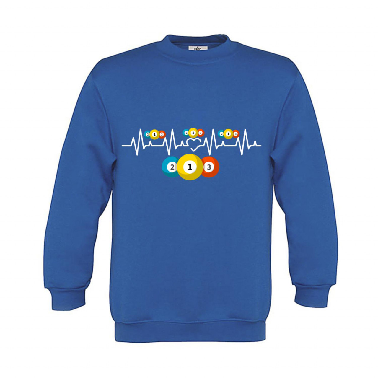 Sweatshirt Kinder Billard Heartbeat farbige Kugeln Sweatshirt Kinder Billard Heartbeat farbige Kugeln