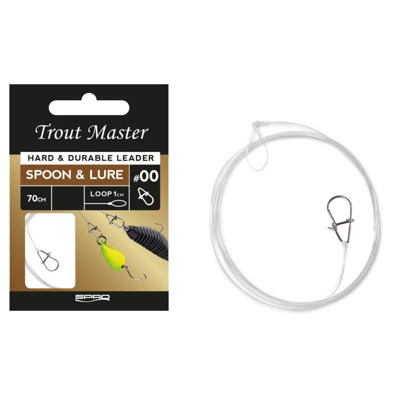 TROUTMASTER Spoon + Lure Leader 70cm 0,18mm 1,8kg 6Stk. TROUTMASTER Spoon + Lure Leader 70cm 0,18mm 1,8kg 6Stk.