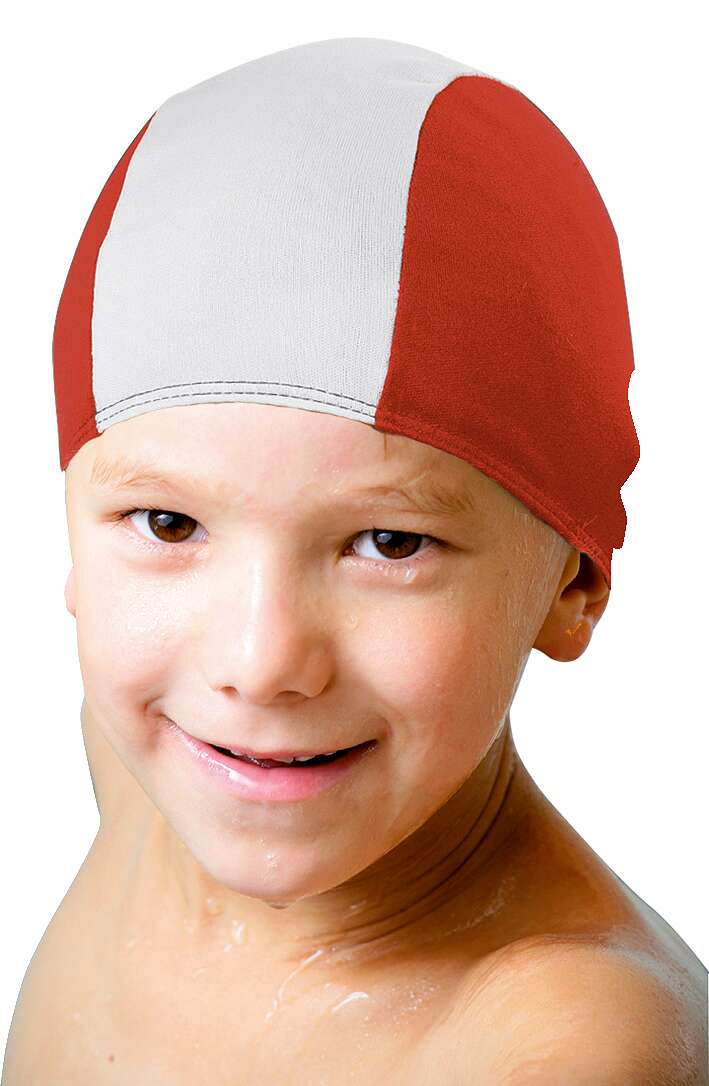 Sport-Thieme Schwimmkappen-Set "Textil", Rot-Weiß, Kinder von Sport-Thieme