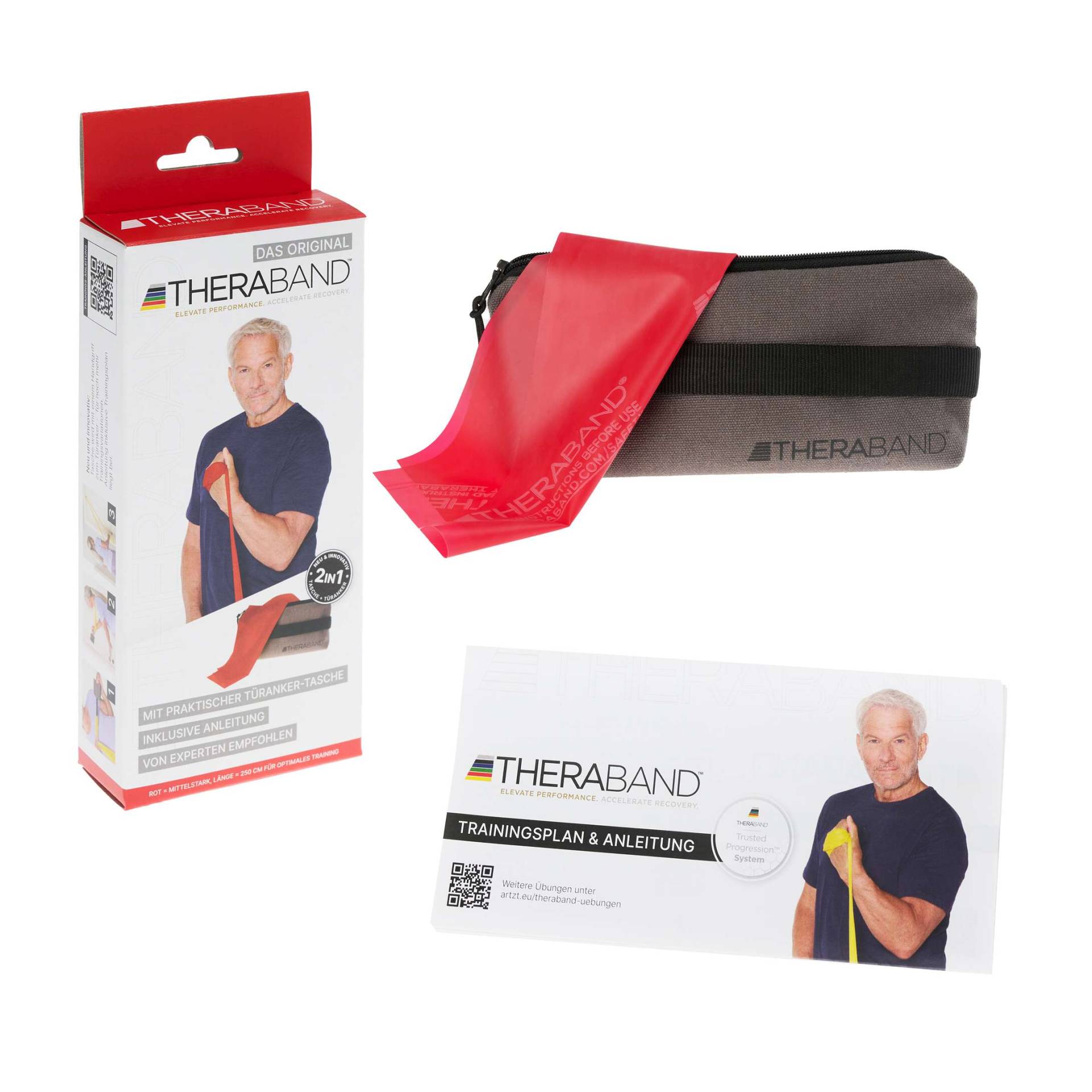 TheraBand Fitnessband 2,5 m in Reißverschlusstasche, Medium TheraBand Fitnessband 2,5 m in Reißverschlusstasche, Medium von TheraBand