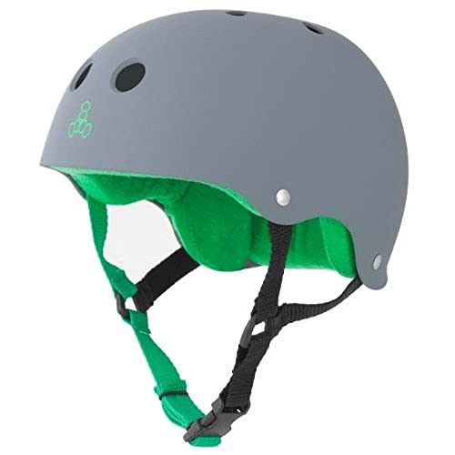 Triple Eight Helmet with Sweatsaver Liner, Carbon Rubber, Large von Triple Eight