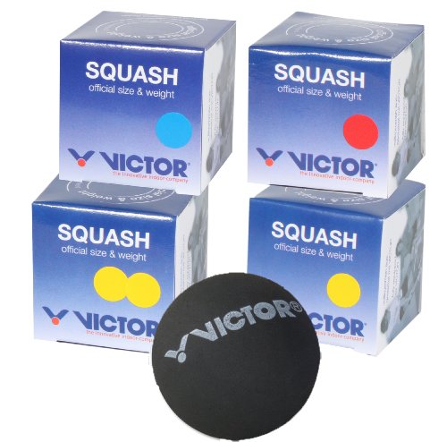 Victor Squashbälle Mix 1x doppelgelb 1x gelb 1x rot 1x blau II