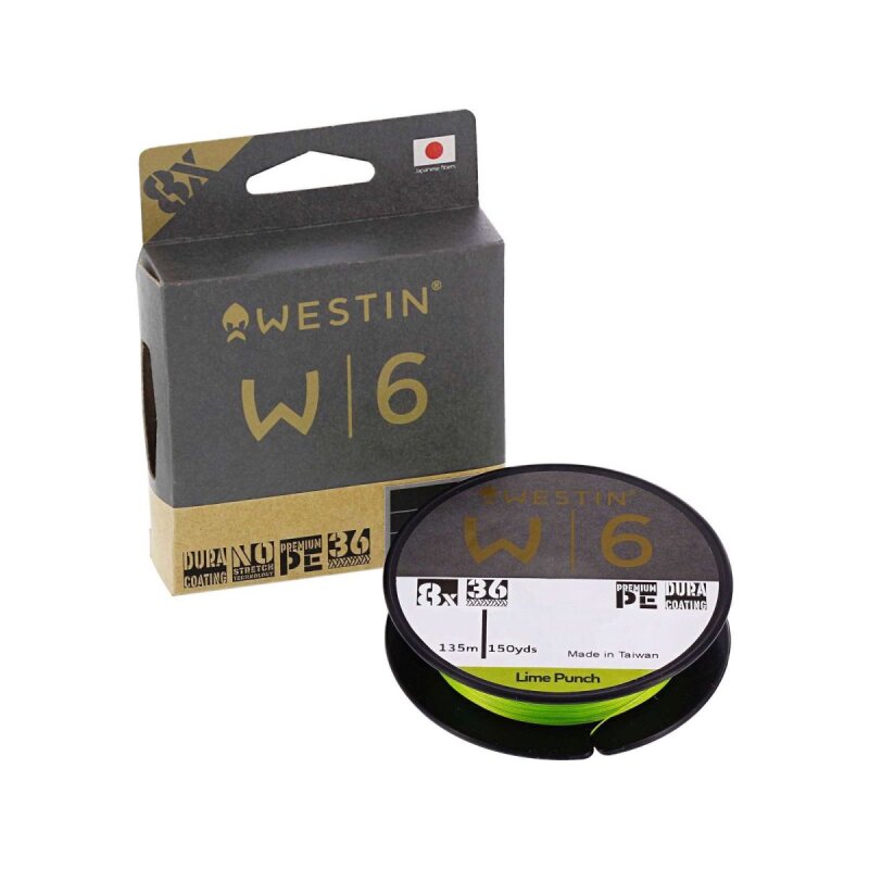 WESTIN W6 8 Braid Lime Punch 0,08mm 135m 3,7Kg (0,21 € pro 1 m)