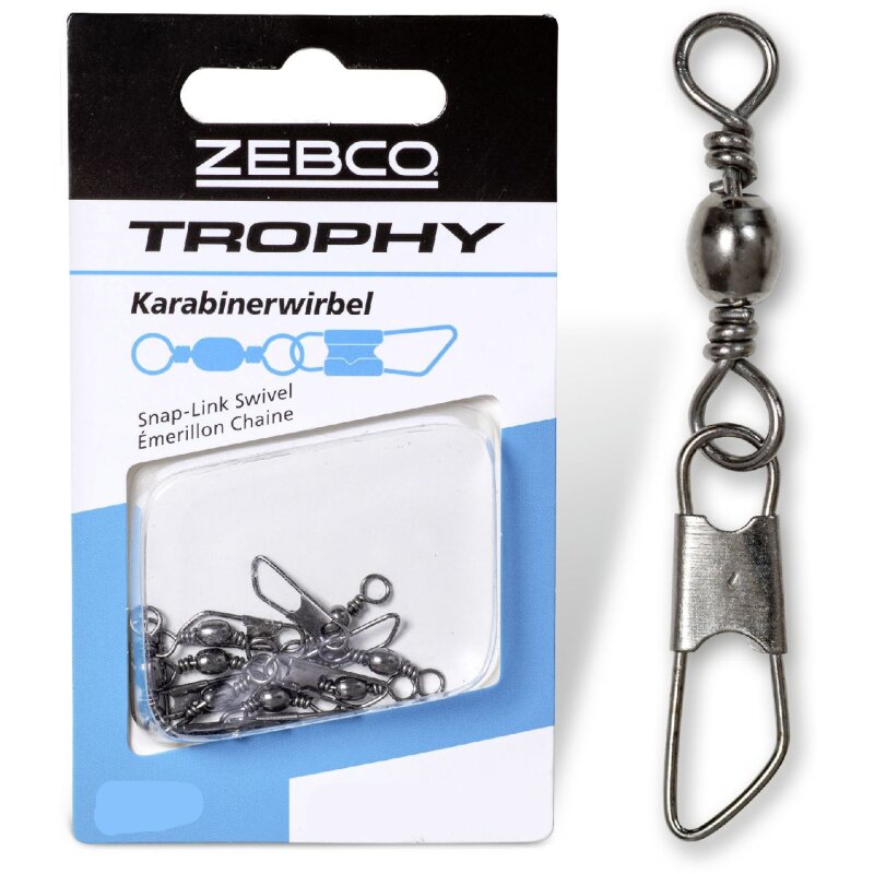 ZEBCO Trophy Karabinerwirbel Gr.2 50mm 18kg 6Stk.