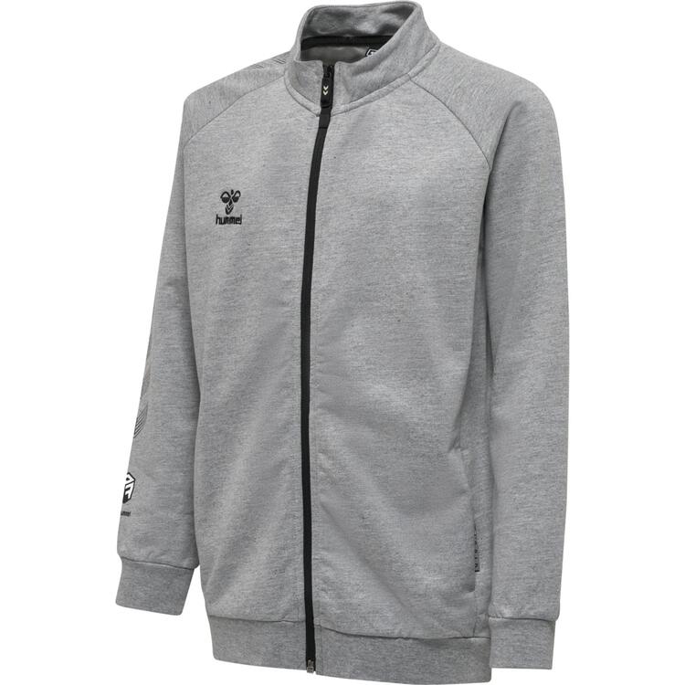 hummel Move Grid Baumwoll Trainingsjacke Kinder 214913 GREY MELANGE...