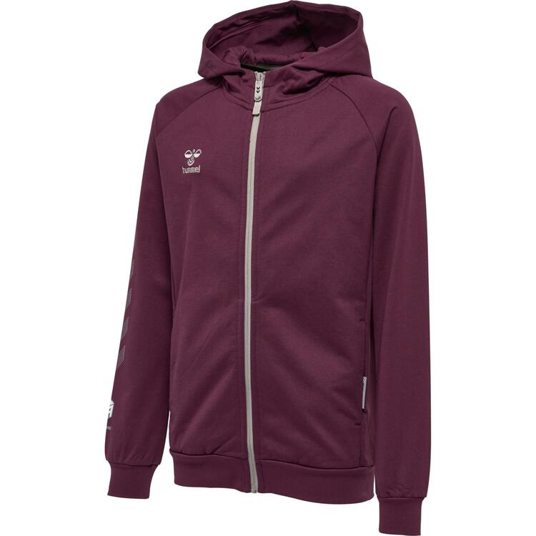 hummel Move Grid Baumwoll Zip Hoody Kinder 215008 GRAPE WINE - Gr. 140