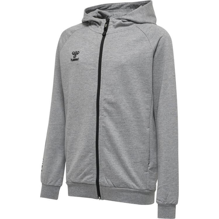 hummel Move Grid Baumwoll Zip Hoody Kinder 215008 GREY MELANGE -...