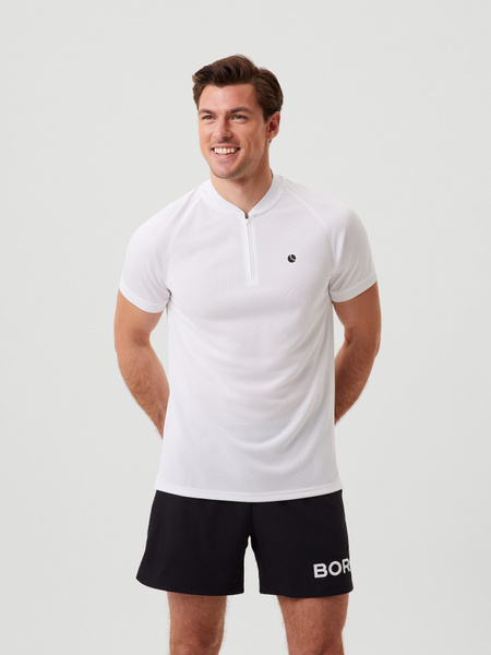 Björn Borg Ace Performance Zip Polo Weiß, XL von björn borg