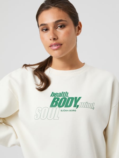 Björn Borg Borg Boyfriend Sweatshirt Weiß, S Björn Borg Borg Boyfriend Sweatshirt Weiß, S von björn borg