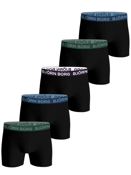 Björn Borg Cotton Stretch Boxer 5-pack Schwarz, L von björn borg