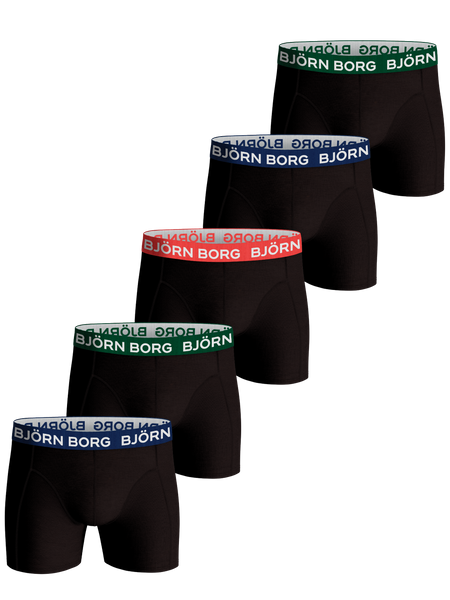 Björn Borg Cotton Stretch Boxer 5-pack Schwarz, M von björn borg