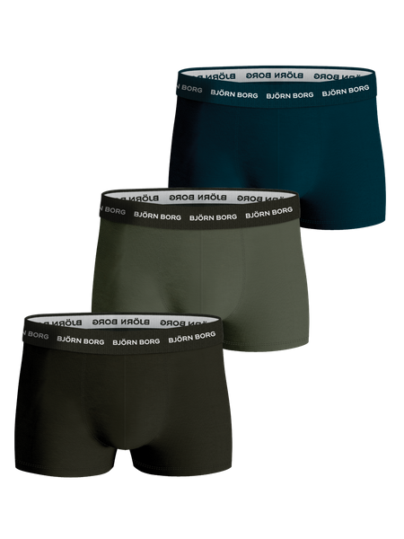 Björn Borg Cotton Stretch Trunk 3-pack Grün, XS von björn borg