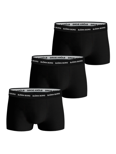 Björn Borg Cotton Stretch Trunk 3-pack Schwarz, M von björn borg