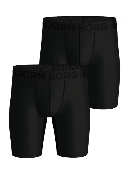 Björn Borg Sports Lightweight Long Leg Boxers 2-pack Schwarz, XXL von björn borg