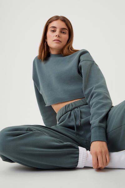 Björn Borg Studio Oversized Cropped Crew Grün, XL Björn Borg Studio Oversized Cropped Crew Grün, XL von björn borg