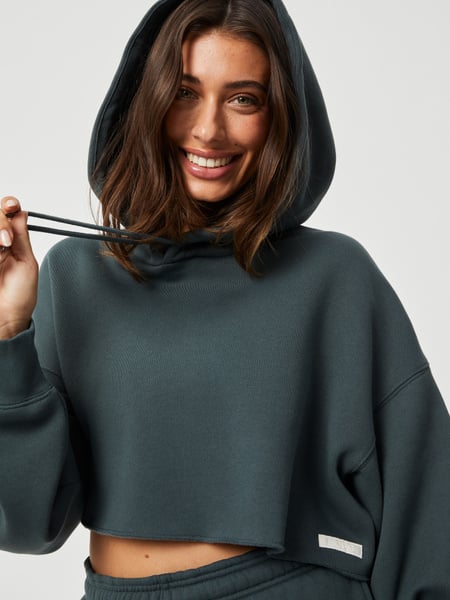 Björn Borg Studio Oversized Cropped Hoodie Grün, S von björn borg