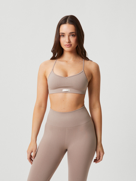 Björn Borg Studio Seamless Ribbed Strap Bra Beige , XSS von björn borg