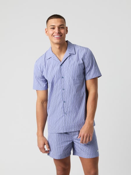 Björn Borg Thomas Mason Shortsleeve Pyjama Shirt Blau , M von björn borg