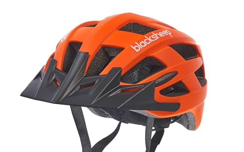 Blacksheep Tour Flash Fahrradhelm, geeignet für Mountainbike, E-Bike und Tour- Bike, Inmould Bauweise mit Rücklicht und sehr guter Passform, Größen verstellbar (Orange, L) von blacksheep