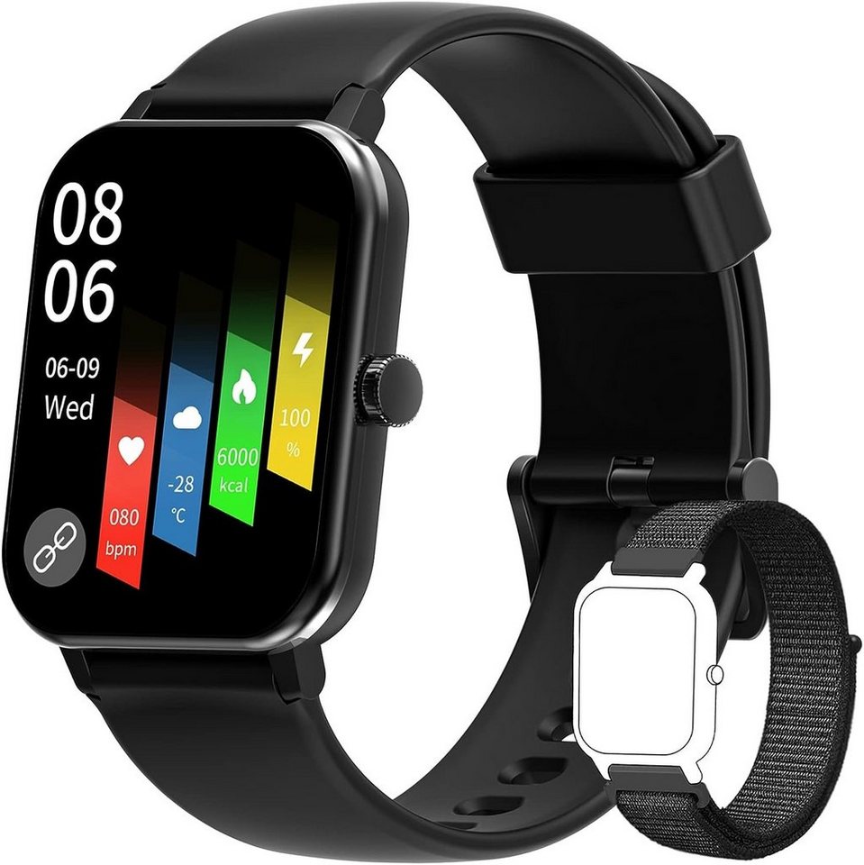 blackview Smartwatch (1,69 Zoll, Android iOS), Fitnessuhr Armbanduhr Pulsmesser Schlafmonitor Musiksteuerung Sportuhr von blackview