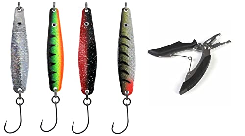 # Meerforellen-Blinker Set Dega Jumper mit Einzelhaken von Jenzi, 4 Stück, 25 Gramm 8cm Lars Hansen+ gratis Angelschere # Meerforellen-Blinker Set Dega Jumper mit Einzelhaken von Jenzi, 4 Stück, 25 Gramm 8cm Lars Hansen+ gratis Angelschere von blntackle76