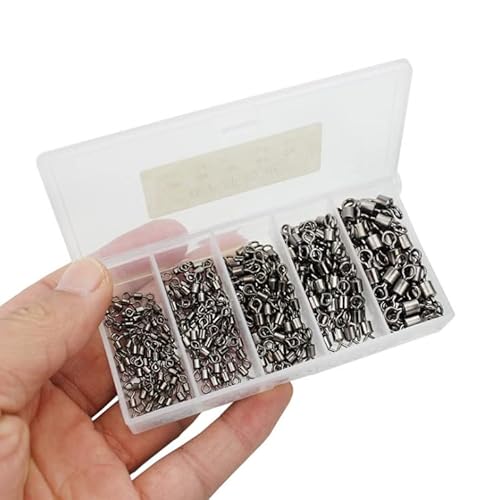 Set Angel-Tönnchenwirbel mit massiven Ringen, robust, Angelhaken-Verbindung, Forelle Karpfenangeln, 250 Stück/Box, Wirbelsortiment Angelzubehör, Größe 2 4 6 8 10 Set Angel-Tönnchenwirbel mit massiven Ringen, robust, Angelhaken-Verbindung, Forelle Karpfenangeln, 250 Stück/Box, Wirbelsortiment Angelzubehör, Größe 2 4 6 8 10 von blntackle76