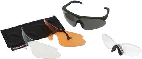 blntackle76 Set Swiss Eye® Raptor incl Clip Adapter für Sehstärken Korrektur Brille balistiche Schutzbrille, Schießbrille, Sportbrille Wechselgläser, swisseye ® Farbewahl (olive/grün) von blntackle76