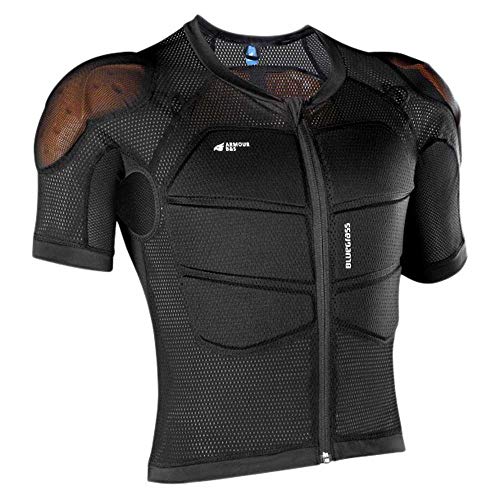 Bluegrass Armour Protektorenshirt Unisex aus Stretch-Mesh-Gewebe, 3 Rückentaschen, Slim-Fit-Schnitt, Farbe: Schwarz, Größe: L, 571 100 07 von bluegrass