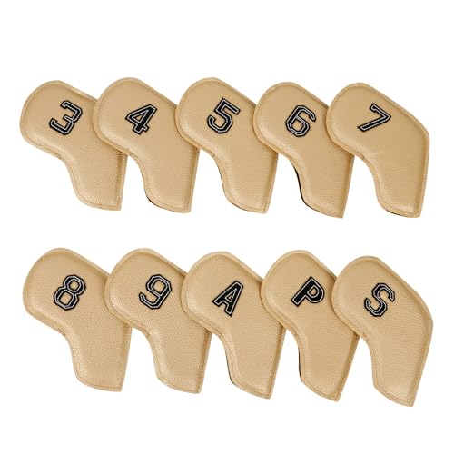 10Pcs Imprägniert Headcover Golfplätze Club Head Cover PU Golfplätze Abdeckung Dauerhafte von bnsggl