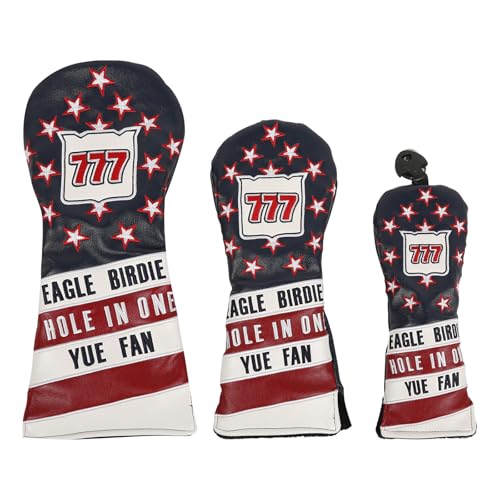 3Pcs Headcover PU Club Head Covers Ersatz Headcover von bnsggl