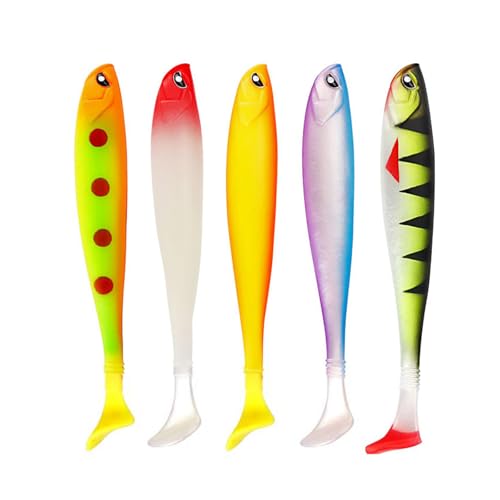 bnsggl 5 Stück Kleine Paddelschwanz Swimbaits Lockt Weiche Angelköder Wobbler Künstliche Swimbaits Für Süß Und Salzwasser von bnsggl