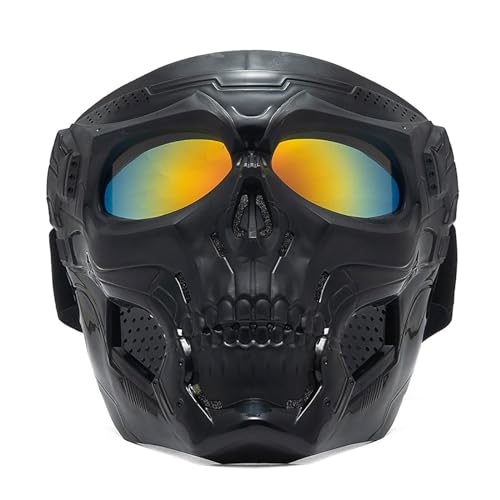 bnsggl Motorradhelm Reitbrille Brille Verstellbare Motorradbrille Abnehmbare Gesichtsmaske Brillen Augenschutzbrille von bnsggl