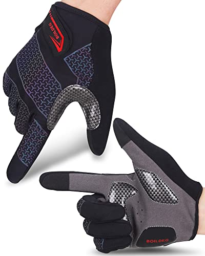 boildeg Fahrradhandschuhe Radsporthandschuhe Gradient rutschfeste und Stoßdämpfende Mountainbike Handschuhe mit Signalfarbe geeiget Unisex Herren Damen… von boildeg