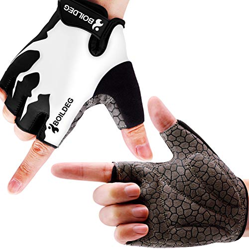 boildeg Fahrradhandschuhe Radsporthandschuhe rutschfeste und stoßdämpfende Mountainbike Handschuhe mit Signalfarbe geeiget Unisex Herren Damen von boildeg