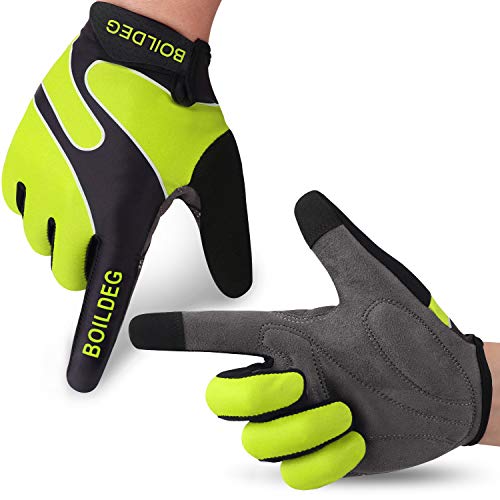 boildeg Fahrradhandschuhe Radsporthandschuhe rutschfeste und stoßdämpfende Mountainbike Handschuhe mit Signalfarbe geeiget Unisex Herren Damen boildeg Fahrradhandschuhe Radsporthandschuhe rutschfeste und stoßdämpfende Mountainbike Handschuhe mit Signalfarbe geeiget Unisex Herren Damen von boildeg