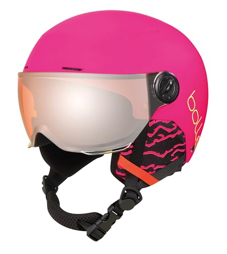 bollé - QUIZ VISOR Hot Pink Matte S 52-55cm - Orange Gun Kat 2, Skihelm, Medium, Unisex Kinder von bollé