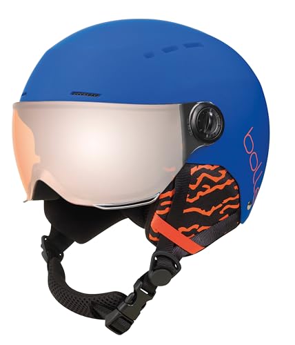 bollé - QUIZ VISOR Royal Blue Matte S 52-55cm - Orange Gun Kat 2, Skihelm, Medium, Unisex Kinder von bollé