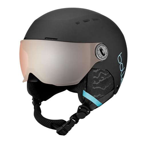 bollé - QUIZ VISOR Black Blue Matte XS 49-52cm - Orange Gun Kat 2, Skihelm, Medium, Unisex Kinder von bollé