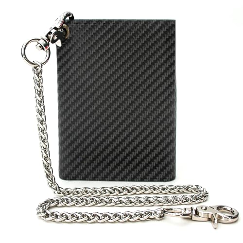 boshiho Carbon Geldbeutel für Herren - Geldbörse mit Kette Herren Kreditkartenetui mit RFID-Schutz, 13 Fächer, Münztasche & Slim Design Portemonnaie aus Karbonfaser boshiho Carbon Geldbeutel für Herren - Geldbörse mit Kette Herren Kreditkartenetui mit RFID-Schutz, 13 Fächer, Münztasche & Slim Design Portemonnaie aus Karbonfaser von boshiho