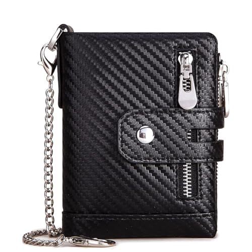 boshiho Carbon Geldbeutel für Herren - Geldbörse mit Kette Herren Kreditkartenetui mit RFID-Schutz, 13 Fächer, Münztasche & Slim Design Portemonnaie aus Karbonfaser boshiho Carbon Geldbeutel für Herren - Geldbörse mit Kette Herren Kreditkartenetui mit RFID-Schutz, 13 Fächer, Münztasche & Slim Design Portemonnaie aus Karbonfaser von boshiho